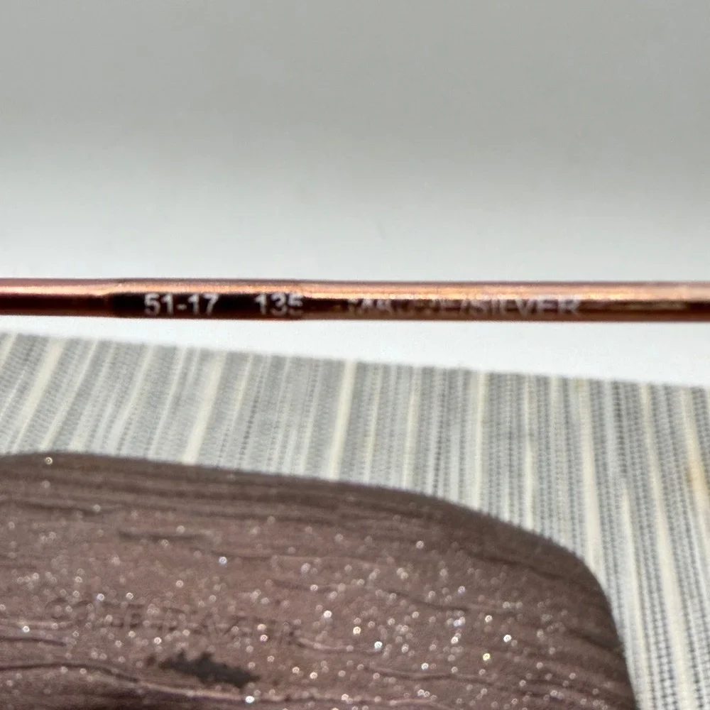 Cote D'Azur Eyeglass Frames 51-17-135 Mauve Silver Semi Rimless‎ Oval with Case
